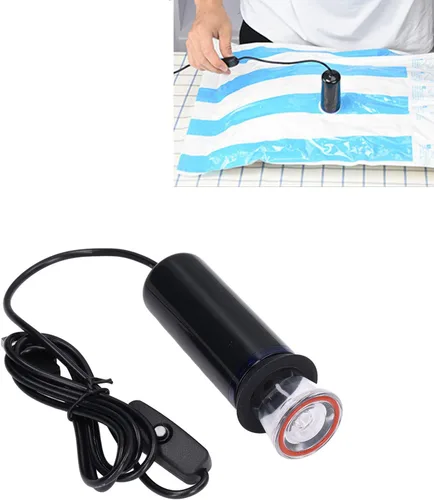 Miniatura 5 de Bomba de aire portátil, bomba de colchón de aire eléctrica con 2 boquillas y bolsa de almacenamiento, inflador portátil para flotadores de piscina