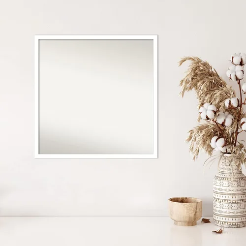 Miniatura 754 de Amanti Art Espejo de baño blanco para sobre el fregadero, 32 x 45 pulgadas, espejo de tocador rectangular blanco esbelto, marco de madera moderno