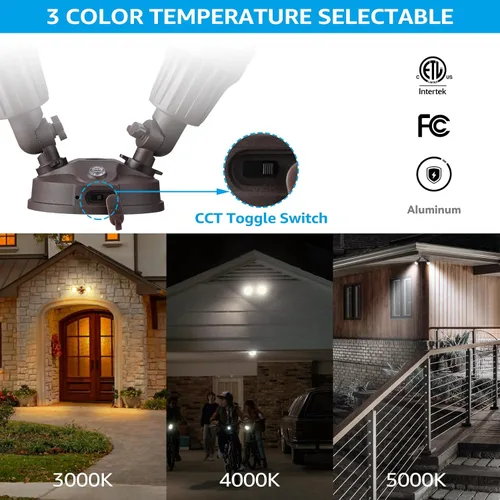 Miniatura 2 de Luces nocturnas reflectoras LED / Luces de seguridad LED para exteriores, LHSCT-20WR50PS-BRZ, 20.0watts, 120.00 volts