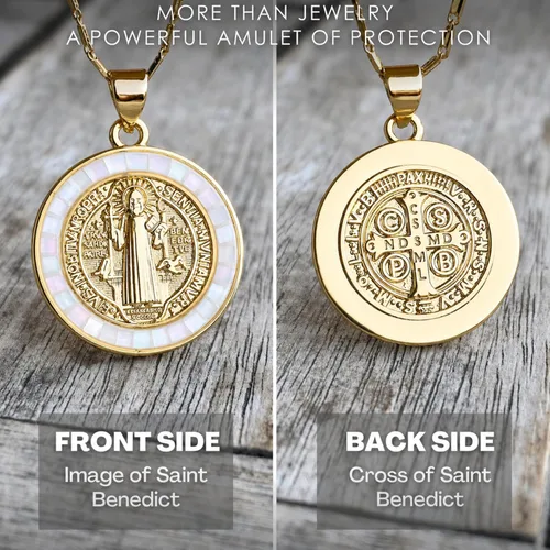 Miniatura 2 de Collar de Medalla de San Benito de Abad de Levlanc - Medallas de San Benito - Medalla de San Benito - Medalla de San Benito - Collar de San Benito