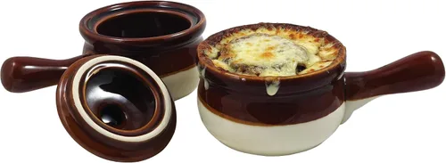 Miniatura 4 de R&M International Estilo Tradicional Tazones de Cerámica para Sopa de Cebolla Francesa de 15 Onzas, Pulidos, Juego de 2
