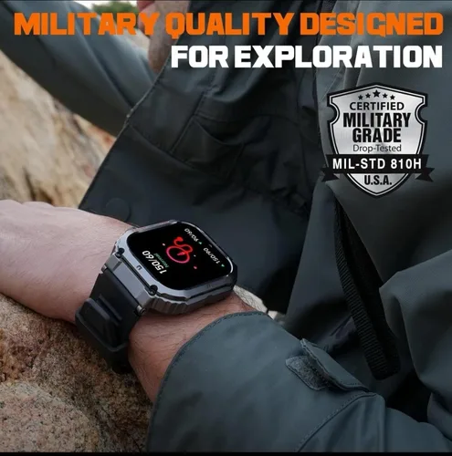 Miniatura 4 de Reloj inteligente para TCL 50 XL 5G reloj inteligente militar para hombres (respuesta/hacer llamadas), reloj inteligente táctico HD de 1.85