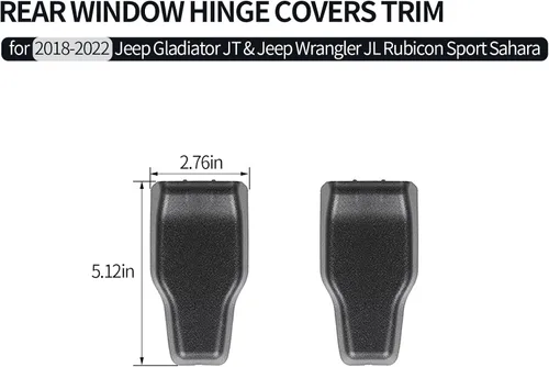Miniatura 7 de Voodonala para Jeep JL Ventana trasera derecha e izquierda Bisagra Tapas Trim para 2018-2025+ Jeep Wrangler JL JLU Accesorios Exteriores, Negro 2