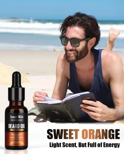 Miniatura 7 de ISNER MILE Kit de 5 Aceites para Barba: Sándalo Naranja Cedro Salvia Sin Fragancia para Cuidado y Acondicionador de Barba, Rellenos de Calcetín