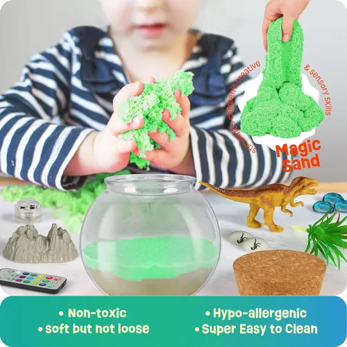 Miniatura 4 de LAOESE Juguetes de dinosaurio para niños, kit de terrario de dinosaurios para niños, regalos de cumpleaños y Navidad para niños de 4, 5, 6, 7, 8 a