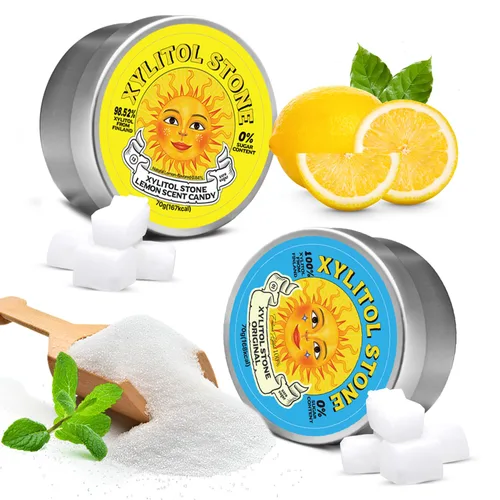 Miniatura 8 de Xylitol Stone Caramelos sin azúcar - Veganos y compatibles con dieta cetogénica, caramelos duros únicos sin azúcar - Dulces con 100% sabor natural