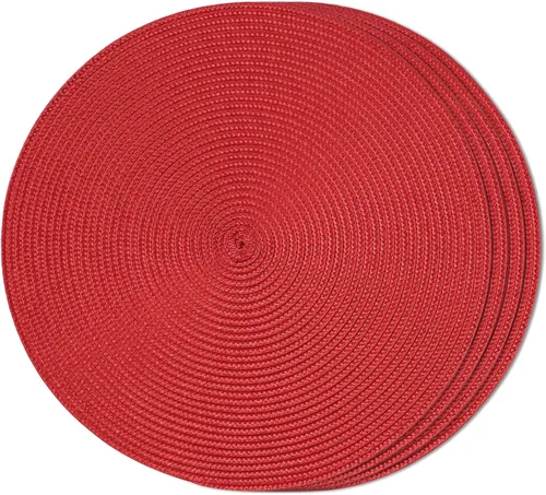 Miniatura 62 de FunWheat Juego de 6 manteles individuales redondos trenzados para mesas de comedor, tejidos, lavables, antideslizantes, de 15 pulgadas