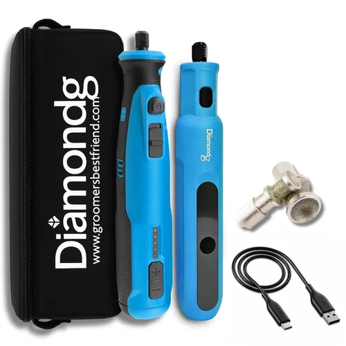 Miniatura 16 de Diamondg Molinillo de uñas inalámbrico para perros con sonido silencioso y punta LED para perros grandes y pequeños, 4 horas de duración - Cortaúñas