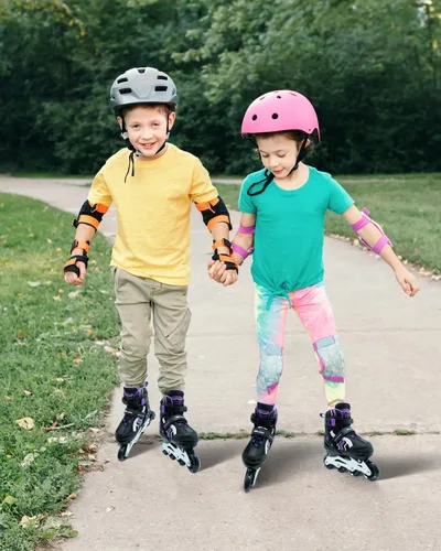 Miniatura 5 de Patines en línea para niños y niñas de 6 a 12 años, patines ajustables para principiantes con ruedas iluminadas para niños, jóvenes y adolescentes