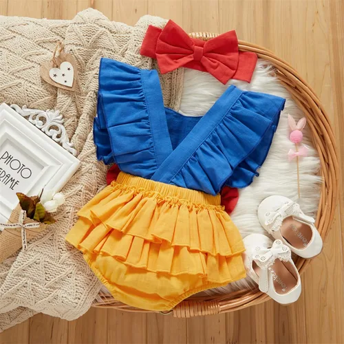 Miniatura 4 de PATPAT Conjunto de 2 piezas de ropa para bebé recién nacido, tela crepé con estampado de margaritas, 100% algodón