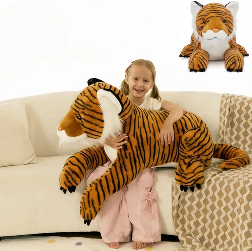 Miniatura 9 de MaoGoLan Animal de peluche grande de lobo para niño, peluche de lobo gigante para niña, coyote de peluche para niño, peluche de coyote realista