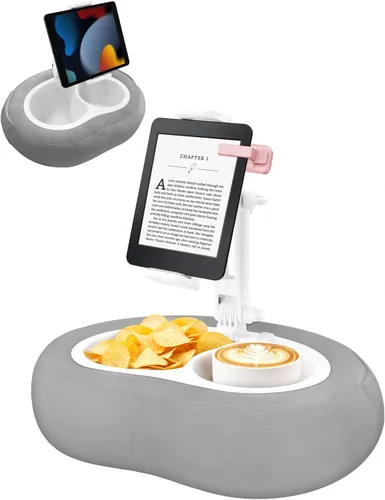 Soporte de almohada para tableta, compatible con Kindle de 4.7 a 12.9 pulgadas, iPad, teléfono/tableta, Google, soporte giratorio de 360° para cama,