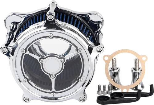 Miniatura 36 de Filtro de entrada azul con filtro de aire de corte en contraste compatible con Harley Dyna 1993-2016, Softail 1993-2015, Touring 1993-2007