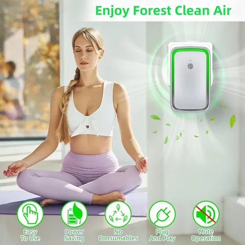 Miniatura 2 de Purificador de aire enchufable actualizado 2026 para el hogar, ionizador de aire iónico para polvo de humo con olor de mascotas, generador de iones