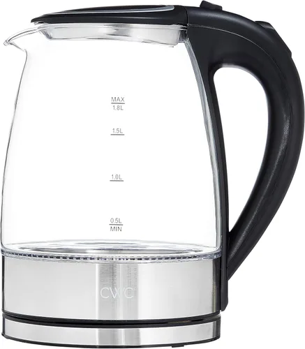COOK WITH COLOR Hervidor de té eléctrico, caldera de agua caliente inalámbrica de 1.8 L, hervidor rápido de 1200 W, apagado automático y protección