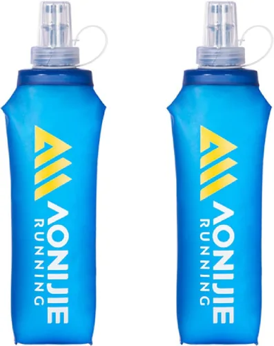 Miniatura 15 de JEELAD Soft Folding Water Bottles TPU Collapsible Flask Hydration Pack Ideal for Running Hiking Cycling Outdoor