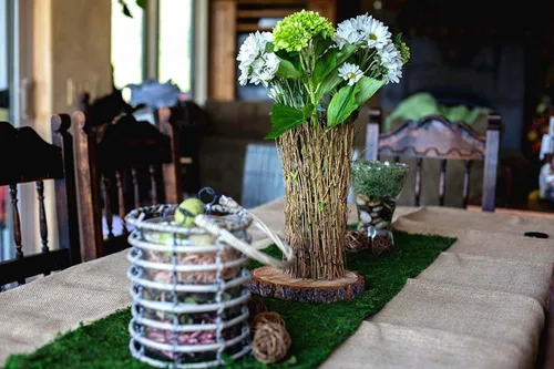 Miniatura 7 de Camino de mesa de musgo seco de 71" x 12" para decoración de jardín de fiesta, verde oscuro, 30x180CM