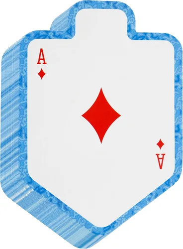Miniatura 3 de The Dreidel Company Paquete de 10 cartas de Hanukkah en forma de Dreidels - Barajas de cartas para juegos judíos con temática de fiestas temáticas