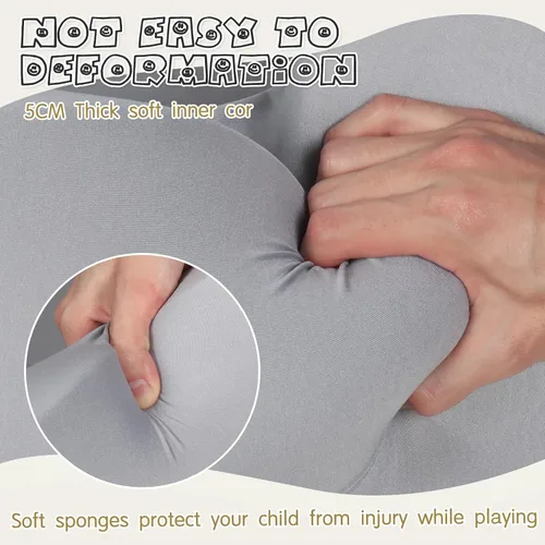 Miniatura 5 de Pozo de bolas de espuma para niños, alberca de bolas suaves para niños, piscina de bolas infantil, juguetes ideales para niños, 47 pulgadas gris