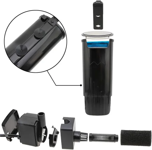 Miniatura 3 de Senzeal Filtro de tortuga para acuario, silencioso, bomba de filtro de bajo nivel de agua, 5 W, 400 L/H, filtro interno para tanque de peces