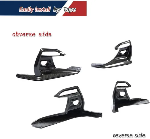 Miniatura 6 de Cubierta delantera de fibra de carbono para luz antiniebla para Infiniti Q50 Sport Sedan 2018-2020 Ventilación de flujo de aire cubierta de entrada