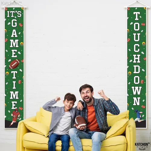 Miniatura 7 de KatchOn, XtraLarge - Cartel de fútbol para porche, 72 x 12 pulgadas, decoración de fiesta de fútbol, pancarta de bienvenida de fútbol de touchdown
