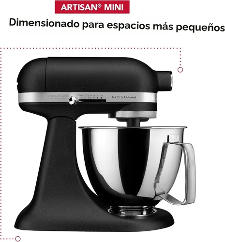 Miniatura 6 de KitchenAid Artisan Mini Batidora de Pie con Cabezal Inclinable de 3.5 Cuartos - KSM3316X - Negro Hierro Fundido Imperial Black