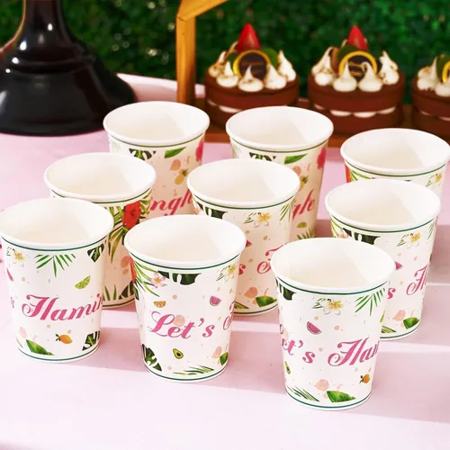 Miniatura 5 de WERNNSAI Decoraciones de fiesta de flamencos, 48 platos hawaianos y servilletas con temática de flamencos de verano, platos y servilletas tropicales