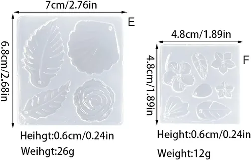 Miniatura 3 de 6 moldes de silicona de flores 3D, mini moldes de resina de hoja de flor, colgantes de joyería, juego de moldes de resina epoxi para resina UV