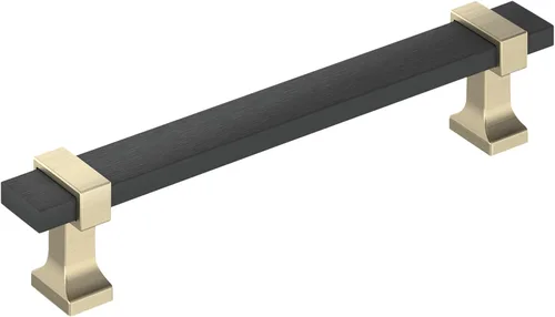Miniatura 9 de Amerock Overton - Tirador para gabinete de 96 mm de centro a centro en acabado negro mate cepillado/bronce champán, BP36681BMBCZ