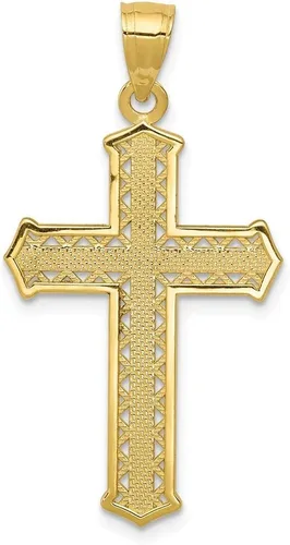 Miniatura 4 de Colgante de cruz de oro amarillo macizo de 10 quilates, 1.378 in x 0.748 in, regalos de joyería para mujeres, esposa, mamá, regalos para hombres