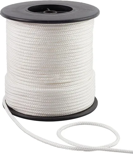 PH PandaHall Cuerda de paracaídas blanca de 0.118 in, 54 yardas, cuerda de nailon para persianas, cuerda trenzada para reparación de ventanas, Blanco