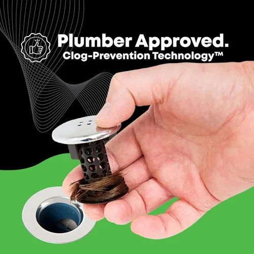Miniatura 6 de SinkShroom Edición Cromada Revolucionaria - Protector de Drenaje para Lavabo de Baño, Atrapador de Pelos, Filtro, Trampa, Negro