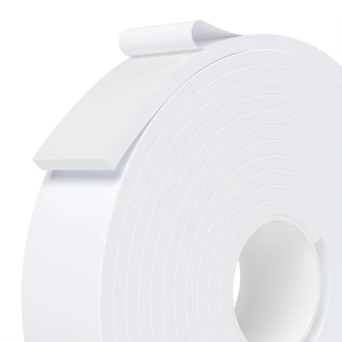 Miniatura 16 de Burlete Sello para Puerta Blanco, 1 Pulgada de Ancho X 1/4 Pulgada de Grosor, Sello de Ventana de Aire Acondicionado, Cinta de Espuma Autoadhesiva