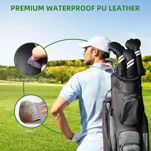 Miniatura 4 de Fundas para cabezas de palo de golf - Juego de 4 piezas o 1 pieza de accesorios de golf, fundas para palos de golf para maderas y conductores