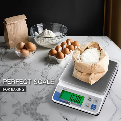 Miniatura 6 de Polit Báscula digital de cocina KT-66 de 30 libras/28.7 lbs Báscula de precisión de alimentos de 0.05 oz/1 g con pantalla LCD, batería