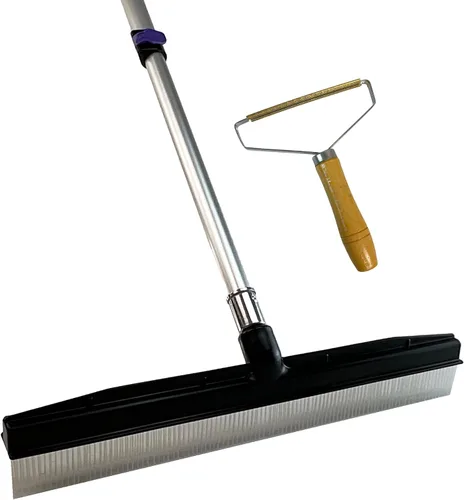 Miniatura 11 de A-to-Z Supply Rastrillo Acicalador de Alfombras Room Groom con Mango Telescópico Ajustable de 54" y Herramienta de Cepillo Portátil Removedor