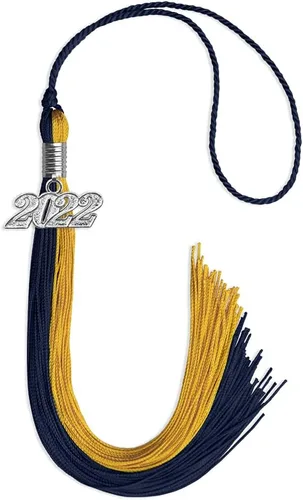 Miniatura 68 de Endea Graduation Borla de doble color con gota de fecha plateada (negro/oro antiguo, 2025)