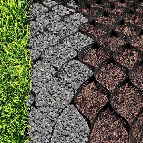 Miniatura 10 de Vevor - Rejilla de tierra Geo Grid de 9 x 17 pies, rejilla de celda geográfica de 2 pulgadas de grosor, material de polietileno de alta densidad