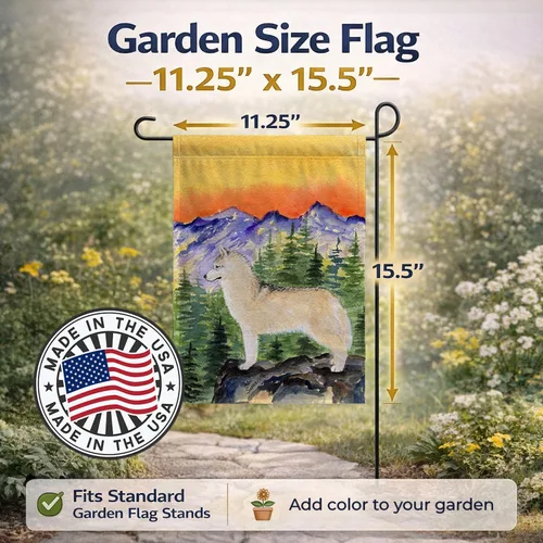 Miniatura 3 de Caroline's Treasures SS8285GF Bandera de jardín de Husky siberiano para buzón, bandera decorativa para patio exterior, obras de arte de patio, Husky