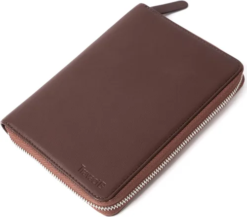 Miniatura 8 de Soporte para pasaporte familiar de cuero de grano completo para 4 pasaportes - Soporte RFID para pasaporte y organizador de documentos de viaje