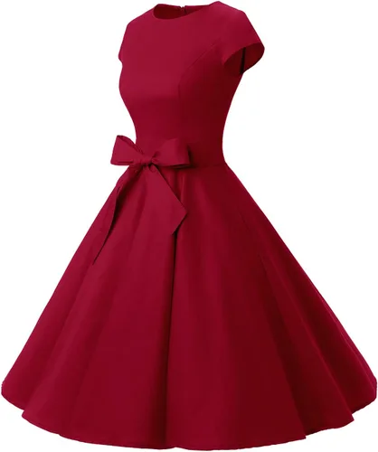Miniatura 30 de Dressystar - Vestidos clásicos de fiesta con mangas casquillo, estilo Rockabilly y retro de la década de 1950
