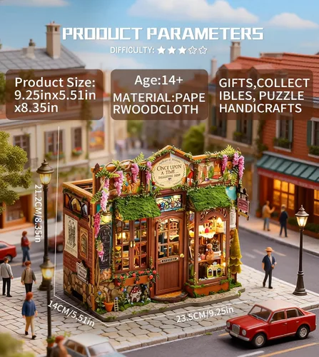 Miniatura 2 de Spilay - Kits de manualidades para rincón de lectura DIY para adultos, kit de rincón de lectura de cuento de hadas con luz LED, rompecabezas