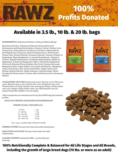 Miniatura 5 de Rawz Alimento seco para perros sin comidas (10 libras, pollo, salmón y pescado blanco)