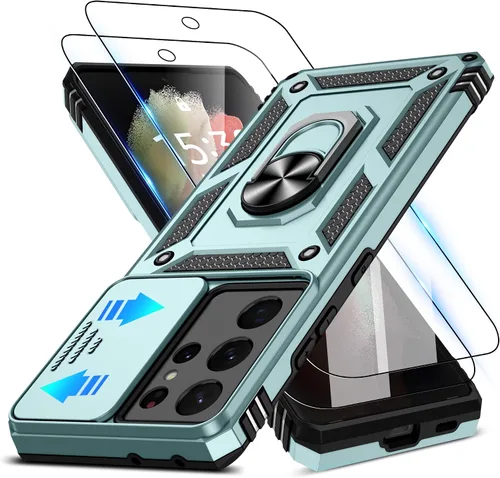 Miniatura 87 de ATUMP Funda para OnePlus Nord N200 5G con protector de pantalla HD con cubierta para cámara deslizante, soporte de anillo de rotación de 360°