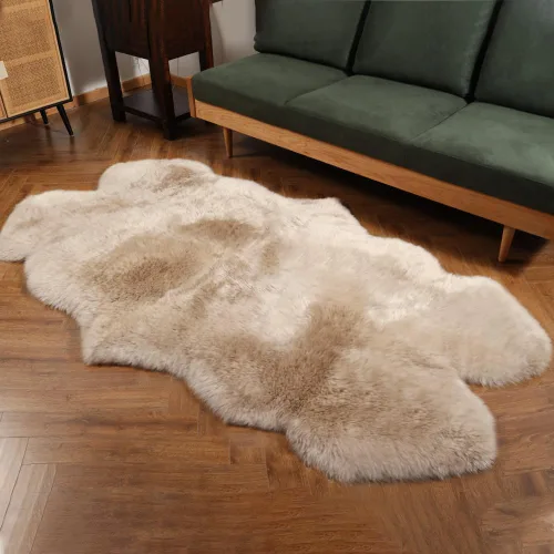 Miniatura 25 de IRIWOOL Alfombra de piel de oveja auténtica de alta calidad, piel de oveja australiana, esponjosa, de lujo, natural, de piel de cordero esponjosa