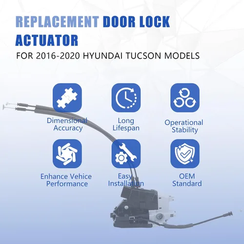 Miniatura 5 de Actuador de cerradura de puerta delantero izquierdo lado del conductor compatible con Hyundai Tucson 2016-2020 reemplazo de pestillo de puerta