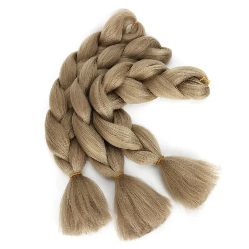 Miniatura 5 de Extensiones de cabello trenzado rubio natural, color rubio miel, trenzado a ganchillo, fibra sintética de alta temperatura para mujeres, 24 27#