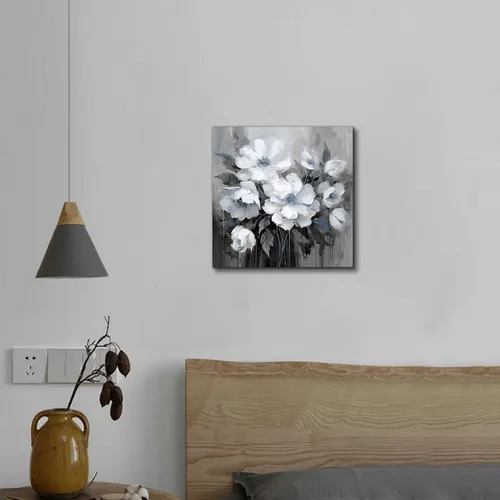 Miniatura 6 de Lienzo decorativo para pared, decoración de pared de baño, paisaje para sala de estar, dormitorio, oficina, decoración de pared de flores azules