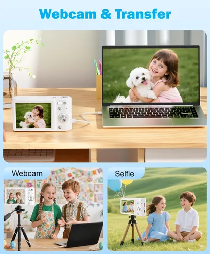 Miniatura 6 de Cámara digital 4K de 50 MP para fotografía, cámara de enfoque automático para vlogging con tarjeta TF de 32 GB y 2 baterías, zoom 16X cámara